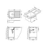 NERJAVNO POMIVALNO KORITO ALVEUS ZOOM 30, NAT 860X500 MM