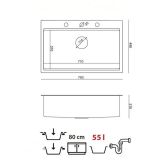 NERJAVNO POMIVALNO KORITO QUADRON BURT WORKSTATION INOX