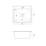 NERJAVNO POMIVALNO KORITO QUADRON LUKE 100 ČRN METAL