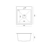 NERJAVNO POMIVALNO KORITO QUADRON LUKE 90 INOX