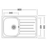 NERJAVNO POMIVALNO KORITO SINK SOLUTION A LINE 800X500