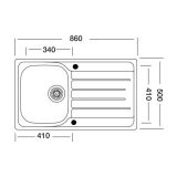 NERJAVNO POMIVALNO KORITO SINK SOLUTION A LINE 860X500