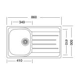 NERJAVNO POMIVALNO KORITO SINK SOLUTION MONZA SET Z ARMATURO