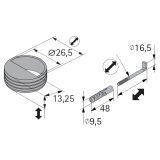 NOSILEC ZA OMARO HETTICH DIY FI 30X12 MM, 15 KG, PONIKLJAN, V ZAVOJUSTA 2 KOSA