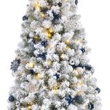 NOVOLETNA JELKA EVERLANDS 150 CM, Z LUČKAMI+OKRASKI