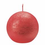 NOVOLETNA SVEČA GALA-KERZEN OKROGLA RUSTIK RDEČA FI 8 CM
