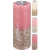 TOP SVEČA EH 7X17 CM ROZA/BELA RUSTIC