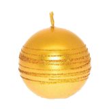 NOVOLETNA SVEČA OKROGLA 6 CM ZLATA