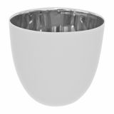 NOVOLETNI SVEČNIK R+W PORCELAN KOZARČEK 8.5 CM SREBRNI