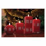 NOVOLETNI SVEČNIK STAR LED SVEČA 7X9.5 CM S SNEŽINKO