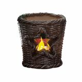 NOVOLETNI SVEČNIK STAR LED SVEČNIK PLETENI 8X8 CM BELI ALI RAJAVI