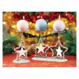 NOVOLETNI SVEČNIK STAR RATAN 11.5X10X19 CM SORTIRANO