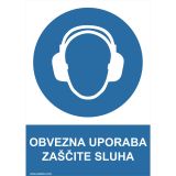 OPOZORILNI ZNAK WALTECO OBVEZNA UPORABA ZAŠČITE SLUHA