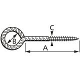 OČESNI VIJAK 20X10X4.0X14 ČRN V ZAVITKU JE 6 KOS