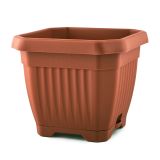 PE ZUNANJI LONEC BLUMAX OCTAGON 20X20CM TERAKOTA PODSTAVEK IN VOD.REZERVA