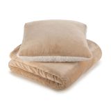 ODEJA SVILANIT IN VZGLAVNIK HUG, PEŠČENA BARVA 130X20