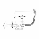ODTOČNO-PRETOČNI VENTIL LIV 32 MM ZA KAD AVTOMATSKI SIFONSKI H=450 MM