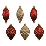 OKRASEK ZA JELKO 12/14 CM RDEČA/ZLATA, SORTIRANO