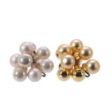 OKRASEK ZA JELKO DECORIS BUNKICE NA ŽICI 2 CM BEŽ, ZLATA SORTIRANO