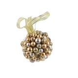 OKRASEK ZA JELKO DECORIS FI 9 CM S PERLAMI ZLATO/SREBRN