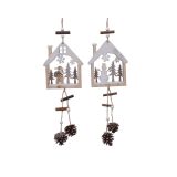 OKRASEK ZA JELKO DECORIS HIŠA S STORŽI 30 CM, SORT