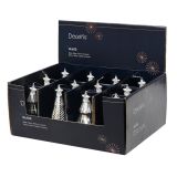 OKRASEK ZA JELKO DECORIS JELKA, STEKLO, SREBRNA 6.7X12.6 CM, SORTIRANO