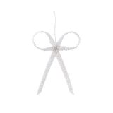 OKRASEK ZA JELKO DECORIS PENTLJA BELA 20X25 CM