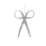 OKRASEK ZA JELKO DECORIS PENTLJA SREBRNA 12X16 CM