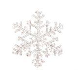 OKRASEK ZA JELKO DECORIS SNEŽINKA, PROZORNA 18X18 CM