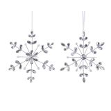 OKRASEK ZA JELKO DECORIS SNEŽINKA SREBRNA SORT
