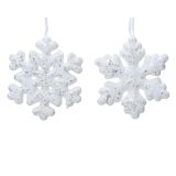 OKRASEK ZA JELKO DECORIS SNEŽINKE, PENA, 11X2 CM SORTIRANO