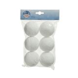 OKRASEK ZA JELKO DECORIS SNEŽNA KROGLA, FI 8 CM BELA, 6/1