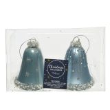 OKRASEK ZA JELKO DECORIS ZVONČEK MODRE BARVE 2/1