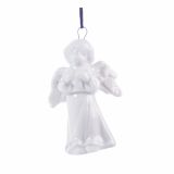 OKRASEK ZA JELKO GLOSSTYLE ANGEL BELI 8 CM SORTIRANO PORCELANASTI GLADKI VISEČ
