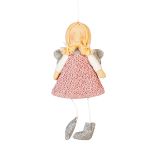 OKRASEK ZA JELKO GLOSSTYLE ANGEL ROZA 20 CM TEKSTILNI