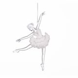 OKRASEK ZA JELKO GLOSSTYLE BALETKA BELA/SREBRNA 15 CM AKRILNA