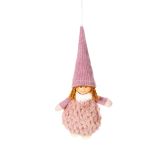 OKRASEK ZA JELKO GLOSSTYLE DEKLICA 10 CM TEKSTILNA BELA/SIVA/ROZA