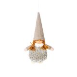 OKRASEK ZA JELKO GLOSSTYLE DEKLICA 10 CM TEKSTILNA BELA/SIVA/ROZA