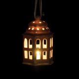 OKRASEK ZA JELKO GLOSSTYLE HIŠICA 11 CM ROZA BARVE Z LED LUČKO