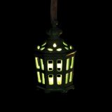 OKRASEK ZA JELKO GLOSSTYLE HIŠICA 11 CM ZELENE BARVE Z LED LUČKO