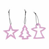 OKRASEK ZA JELKO GLOSSTYLE JELKA/ZVEZA/ANGEL 8.6 CM PORCELAN RAZLIČNE BARVE