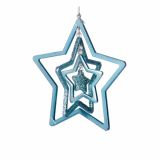 OKRASEK ZA JELKO GLOSSTYLE KOVINSKI SV. MODRI 9 CM VIŠ. ZVEZDA/JELKA/KROGLA
