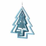 OKRASEK ZA JELKO GLOSSTYLE KOVINSKI SV. MODRI 9 CM VIŠ. ZVEZDA/JELKA/KROGLA