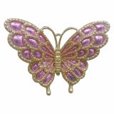 OKRASEK ZA JELKO GLOSSTYLE METULJ NA ŠČIPALKI VIJOLA ZLAT 11.68*2.54*9.65 CM