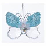 OKRASEK ZA JELKO GLOSSTYLE METULJ TRANSPARENT/MODRA 8.89*2.03*7.62 CM