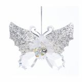 OKRASEK ZA JELKO GLOSSTYLE METULJ TRANSPARENT/SREBRN 8.89*2.03*7.62 CM