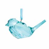 OKRASEK ZA JELKO GLOSSTYLE PTIČEK TRANSPARENT MODRI 4.45CM