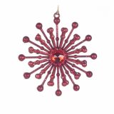 OKRASEK ZA JELKO GLOSSTYLE SNEŽINKA 11 CM RDEČA Z DIAMANTOM 3D IZ UMETNE M.