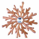 OKRASEK ZA JELKO GLOSSTYLE SNEŽINKA 11X12 CM ORANŽNA