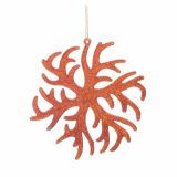 OKRASEK ZA JELKO GLOSSTYLE SNEŽINKA ORANŽNA 11X 1X12.5CM IZ UMETNE MASE